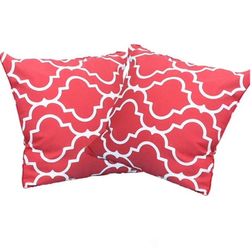 Bold Red Moroccan Trellis Accent Pillow Set